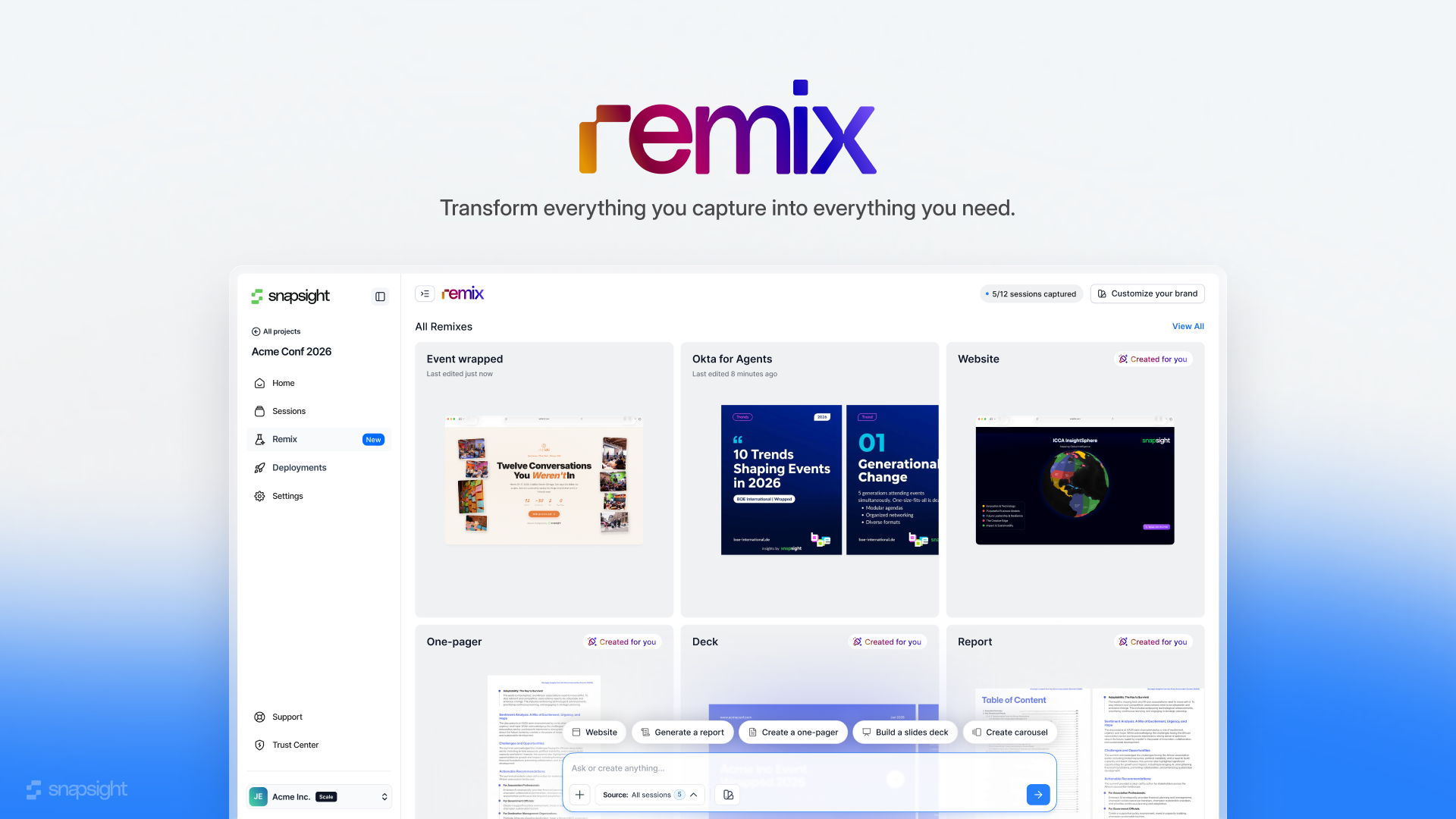 Snapsight Remix product preview