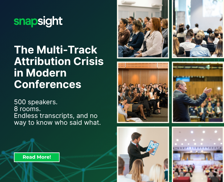 Voice Fingerprinting & Speaker Recognition: Solving Event Speech Transcription AI Challenges in Multi-Track Conferences